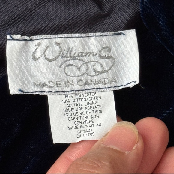 Williams Dark Blue Lined Velvet Maxi Dress with Slit Plunging Scallop Neckline S - Picture 9 of 17